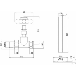 Burlington Straight Manual Radiator Valves